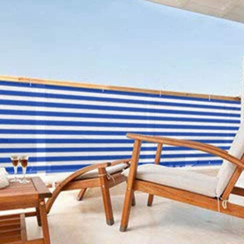 Balcony Privacy Sn Wind Breaker Garden Sn for UV, Sun & Wind Protection PE Outdoor Sn Blue/White 90X500cm