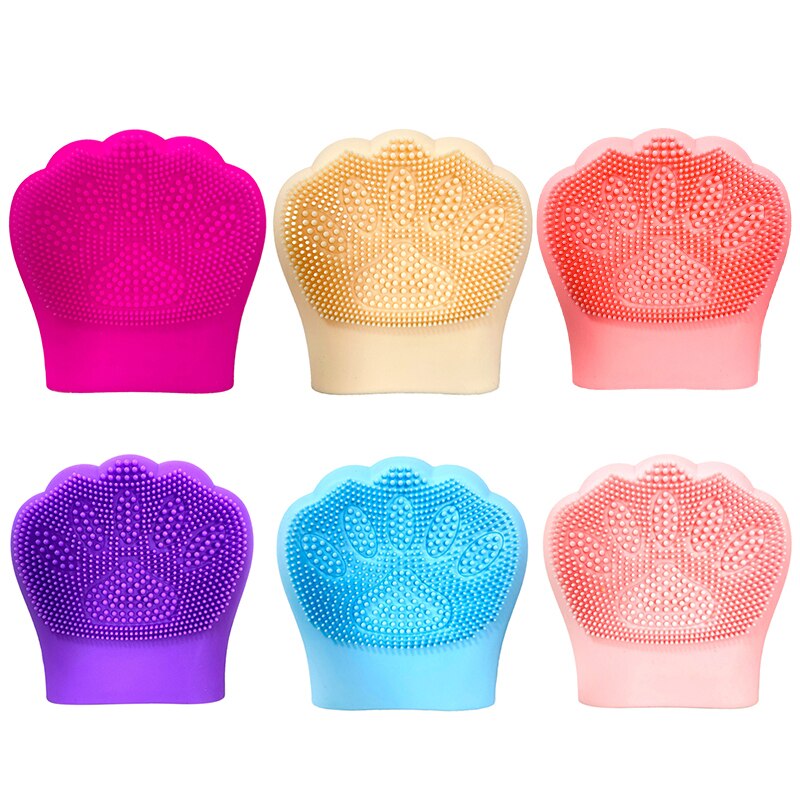 Konijn Kat Klauw Silicagel Schoonmaken Pad Wassen Gezicht Gezichts Exfoliërende Borstel Huid Scrub Cleanser Tool Gezicht Reinigen Borstel Douche