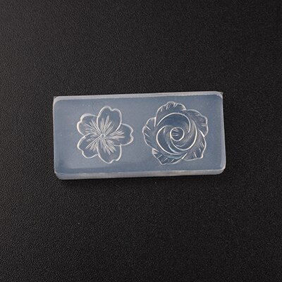 Moule en résine de Silicone pour bijoux, 1 pièce, UV, liquide, 3D, roses, fleurs, breloques, pour bricolage, Nail Art: 3