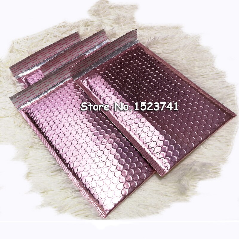 25 uds. Sobre de burbujas de oro rosa de 15x20 + 4 cm, sobre de burbujas de papel de oro rosa para embalaje de , bolsa de recuerdo de boda
