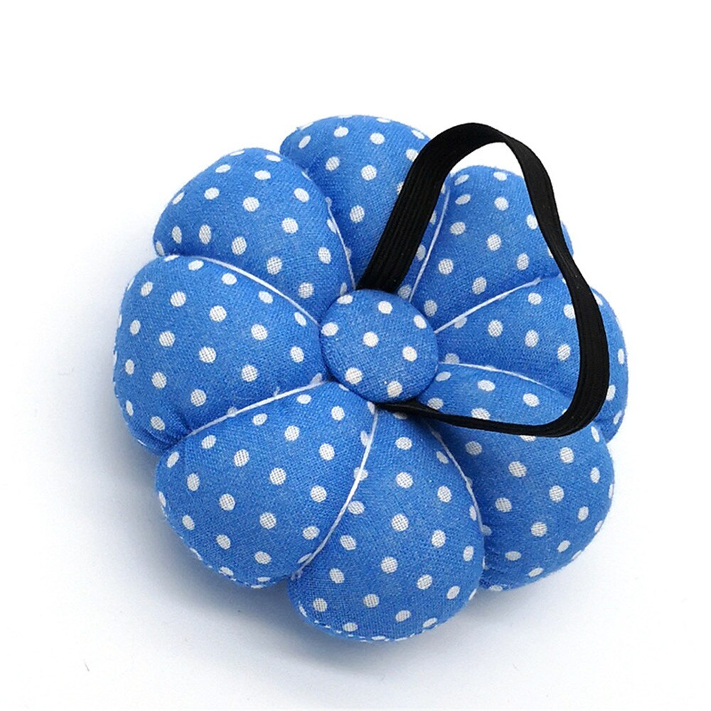 Pumpkin Shape Sewing Pin Cushion Holder Cotton Fabric Button Wrist Strap For Cross Stitch Sewing Safety Pin Cushion Accessories