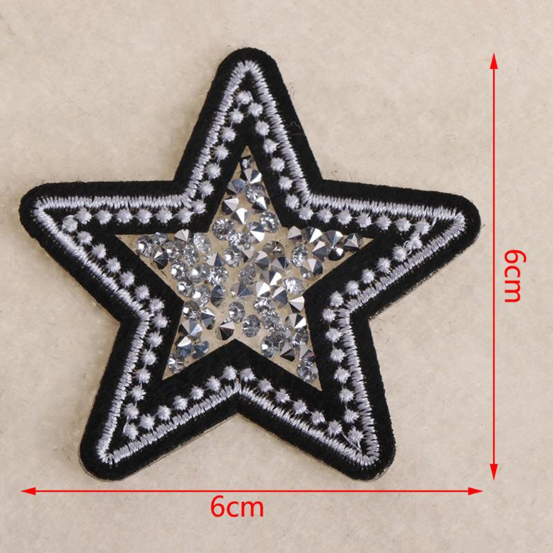 Vrouwen 2 stks/partij Ster Rhinestone Patches Trim Iron On Rhinestones Crystal Motieven Applique Voor Kinderen Kleding Patch