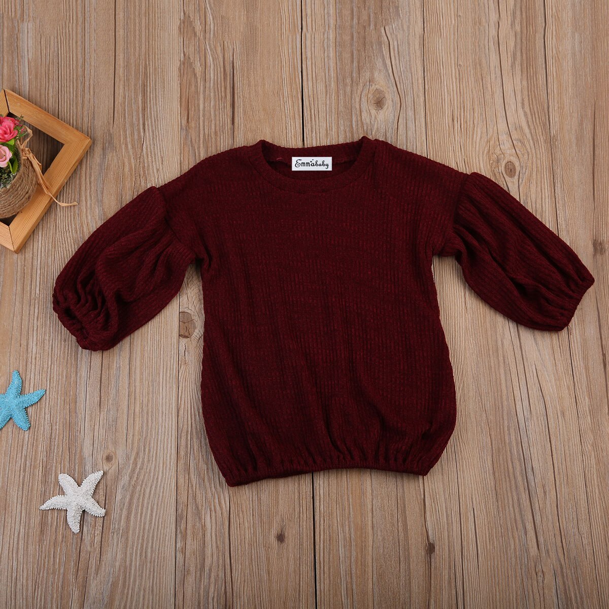 Emmababy Autun Bambino Ragazze Vino Rosso Maglioni-6Y Capretti Svegli della Ragazza Maglioni Maglione Caldo Maglione Pullover Manica Lunga Outwear
