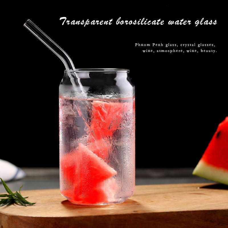 400ml/550ml Can Shape Glass Water Milk Juice Simple Juice Cup Beer Glass Shake GlassDessert Cup Cola Mug