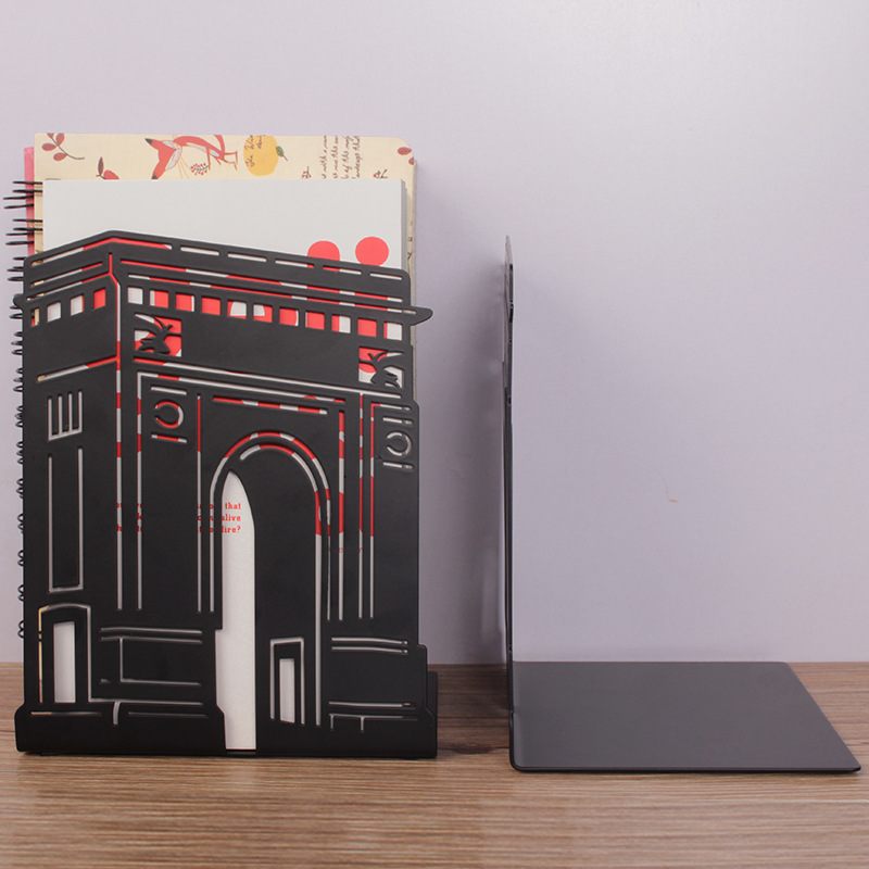 Uitgeholde metalen boekensteunen Zandloperontwerp Metalen boekensteunen voor thuiskantoor Decoratieve boekenstoppers Boekenhouders: Goud