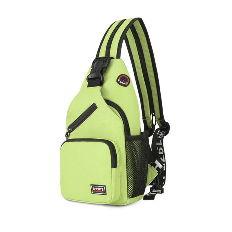 Polarshe Travel Heren Borstschoudertas Met Oortelefoongat Sportborsttas Crossbody Mini Dames Heuptas Multifunctionele rugzak: Licht Groen