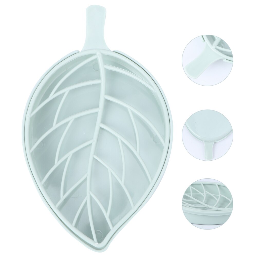 Zeepbakje in bladvorm met afvoer, zeephouder voor douche, badkamer, keuken): Hemelsblauw