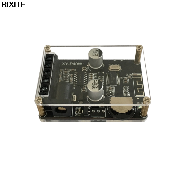 Bluetooth 5.0 stereo moc dźwięku płyta wzmacniacza 40Wx2 odbiornik Bluetooth DC 12/24V XY-P40W: Srebrny