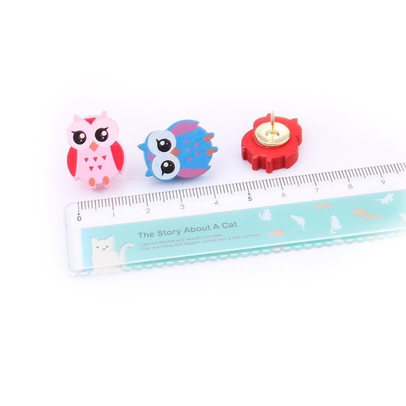 5 pçs coruja cor pushpins thumbtack desenhos animados animais desenho pino mensagem placa de parede push pin decoração de escritório suprimentos de ligação