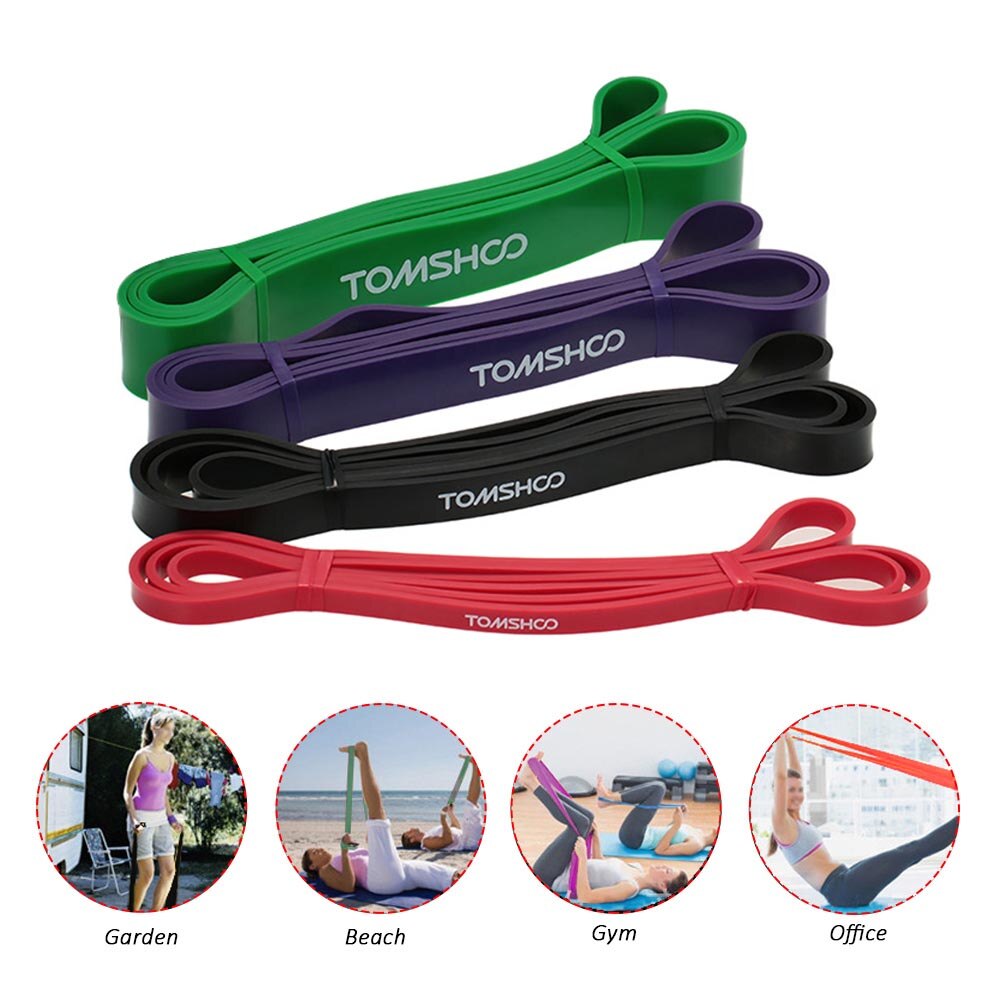 Tomshoo 208Cm Resistance Bands Set Rubber Pull Up Bands Fitnessapparatuur Power Latex Band Loop Band Gym Krachttraining