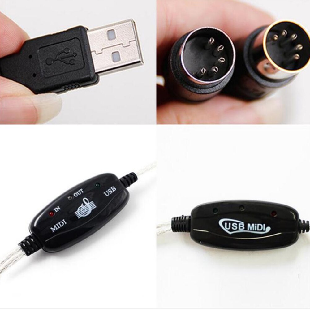 Cable MIDI a USB portátil, Accesorio de conexión práctico y duradero, herramienta de conversión de Cable de edición de música para instrumentos, sonido C, 1 ud.