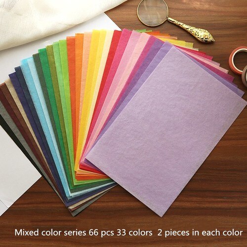 100 Sheets/Bag Retro Kleurrijke Tissue Papier Wrapping Craft Papier Diy Kid Vouwen Handgemaakte Papier Party Decor Diy verpakking: Mixed color series