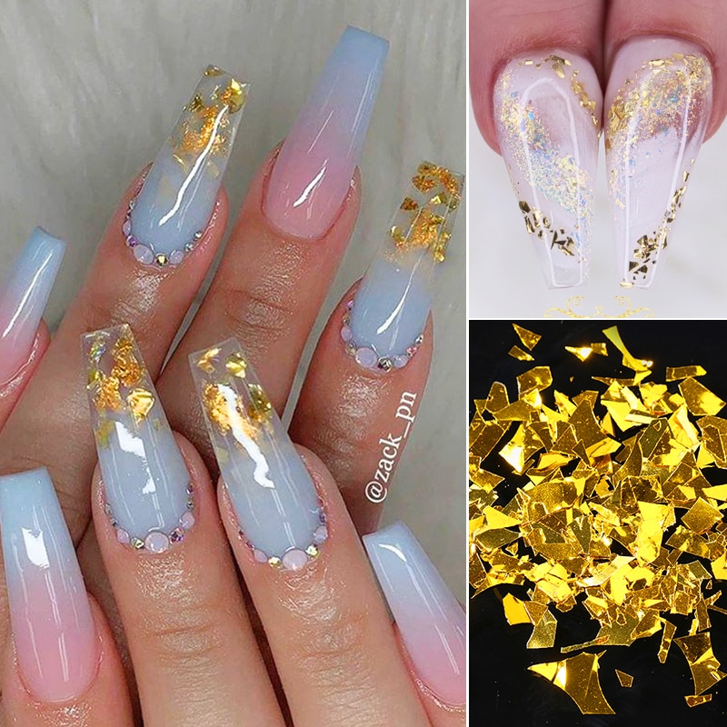 Or Rose 3D hexagone ongles paillettes flocons Nail Art paillettes poudre paillettes scintillantes vernis manucure décorations ongles accessoires