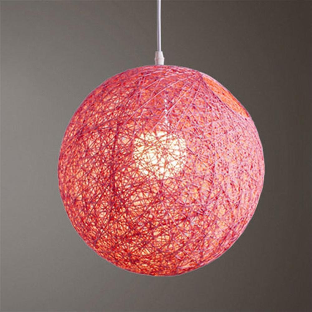 Round Concise Hand-woven Rattan Vine Ball Pendant Lampshade Light Lamp Shades Light Accessories(15cm Diameter)