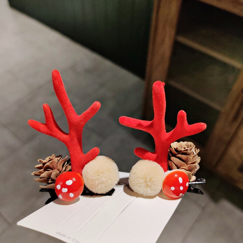 Coiffure mignonne en bois de cerceau de noël, décoration pour la maison, pendentif ornements pour enfants, pour filles,: Fluorescence Jaune