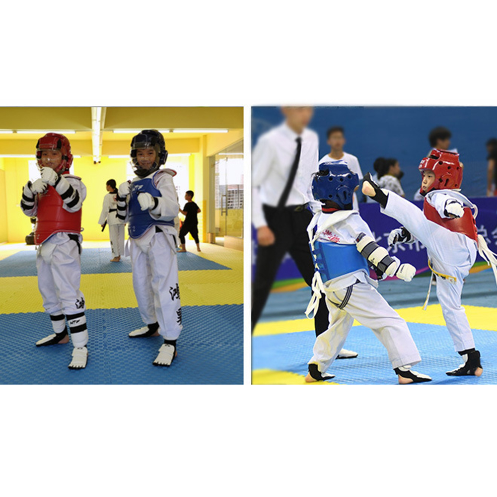 Voksen barn beskytte handsker taekwondo fodbeskytter ankel støtte kæmpe fodbeskyttelse kickboxing boot håndflade beskytter pu  s30