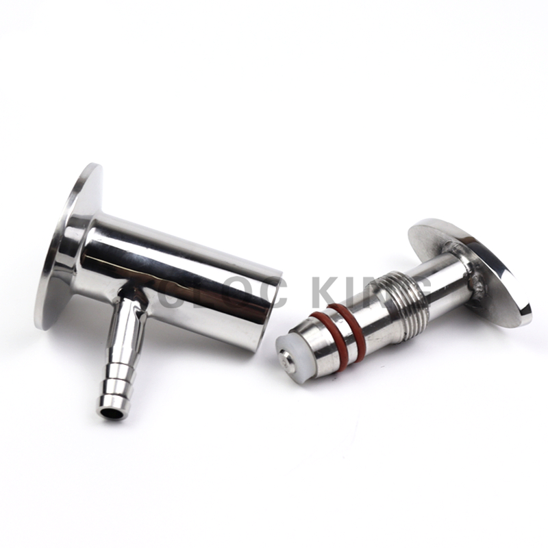 10mm Hose Barb OD SS304/316 Stainless Steel Sanitary Sampling Valve 50.5mm Ferrule OD Fit 1/2" 1.5" Tri Clamp