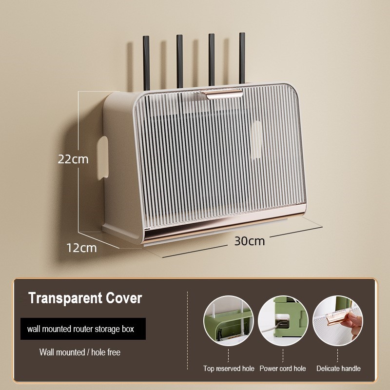 Estante para enrutador Wifi inalámbrico, caja de almacenamiento para colgar en la pared, soporte de alimentación para cables, organizador, tablero de enchufe, caja de almacenamiento: Blanco