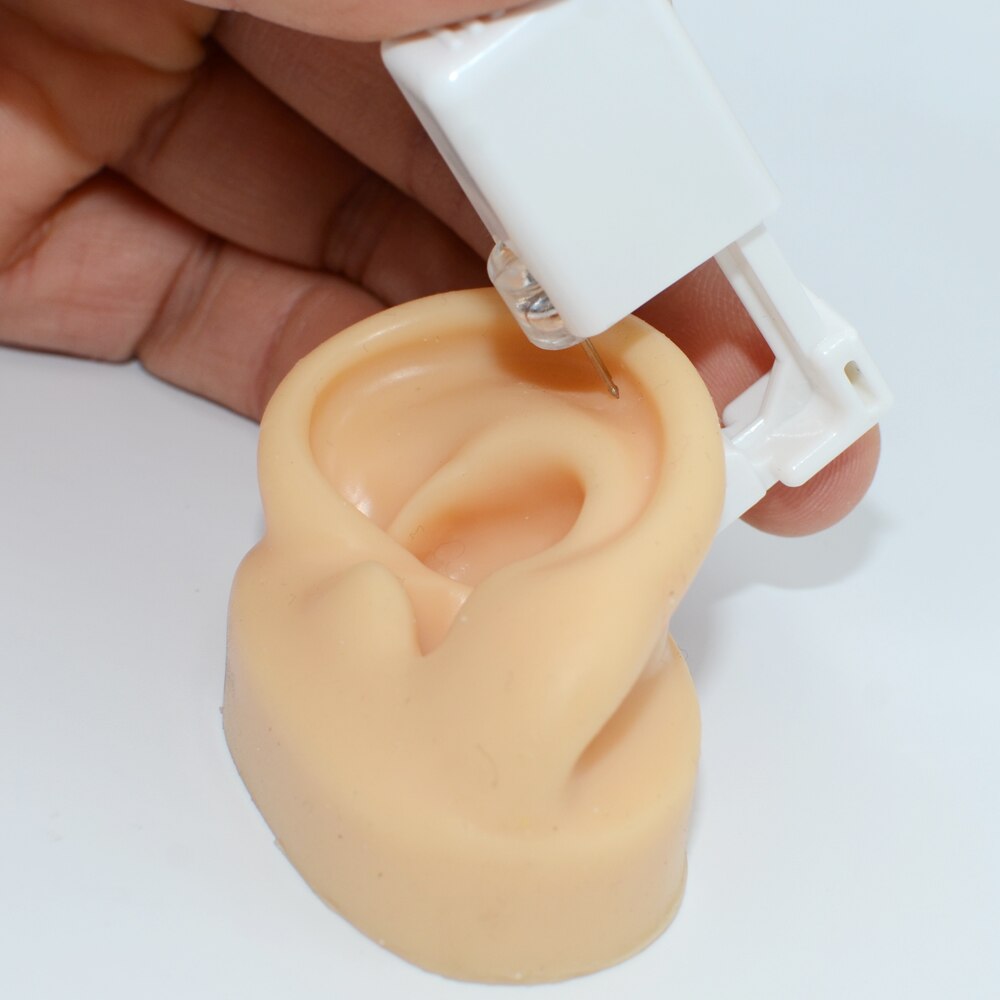Modello di naso dell&#39;orecchio in Silicone con bordo trasparente pratica professionale piercing strumenti orecchini orecchini a bottone Display può essere riutilizzato gioielli