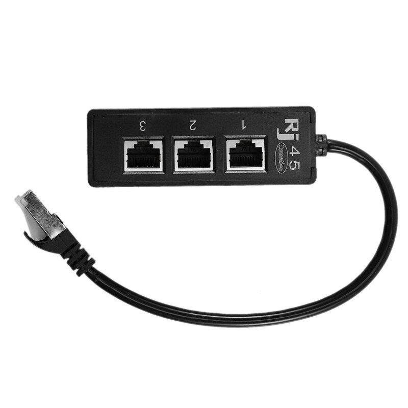 Ethernet splitter  rj45 kabel adapter 1 to 3 poort lan netwerk snelkoppeling stekker: Default Title