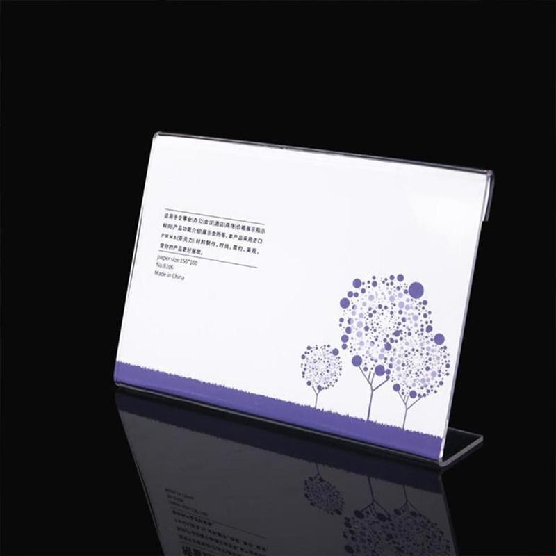 5pcs Transparent Price Tag Clip Sign Stands Poster Racks Plastic Label Racks Clear Acrylic Sign Business Paper Holder