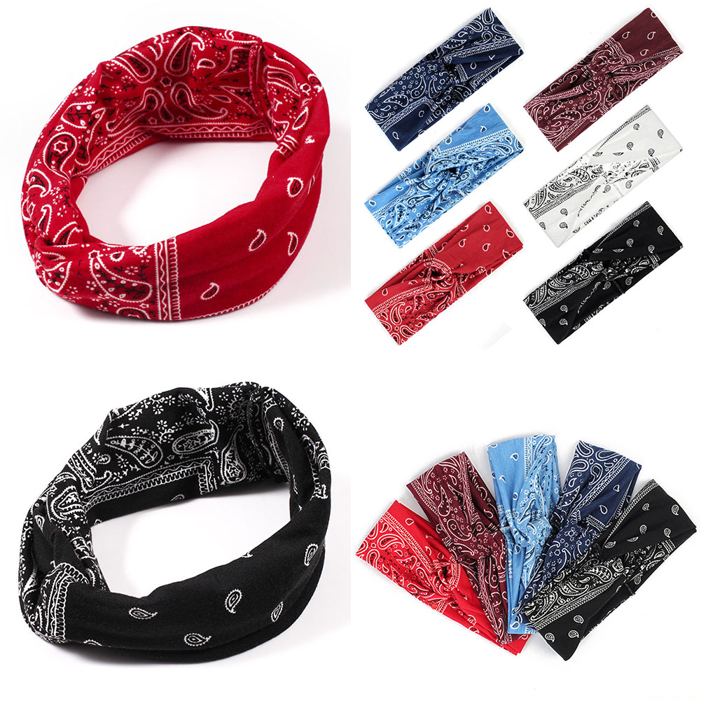 boho Handmade Women Twist Headbands Hair Accessories Acrylic Bandana Scarf Square Female hair band Rock Cool Girls Turban