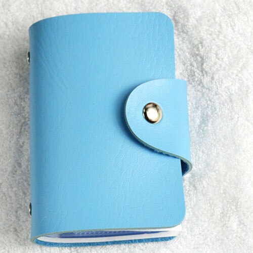 Mode PU Leer Functie 24 Bits Card Case Visitekaarthouder Mannen Vrouwen Credit Paspoort Card Bag ID Passport Card portemonnee: CH001 blue