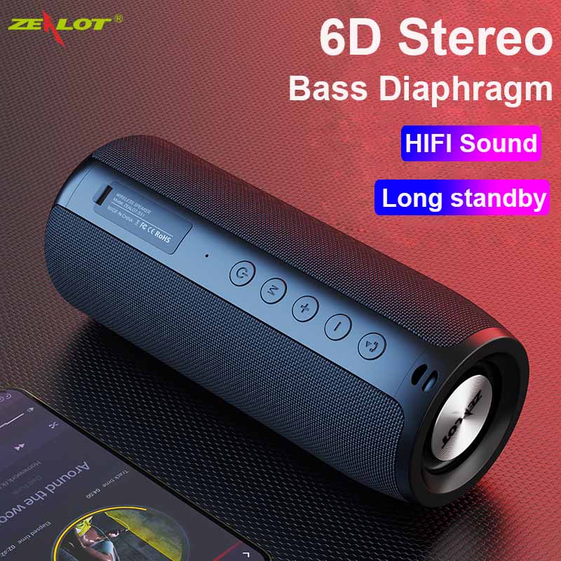 ZEALOT S51 For Bluetooth Wireless Computer Speakers Column Large Music Center Subwoofer Portable Outdoor Powerful Loud Speakers