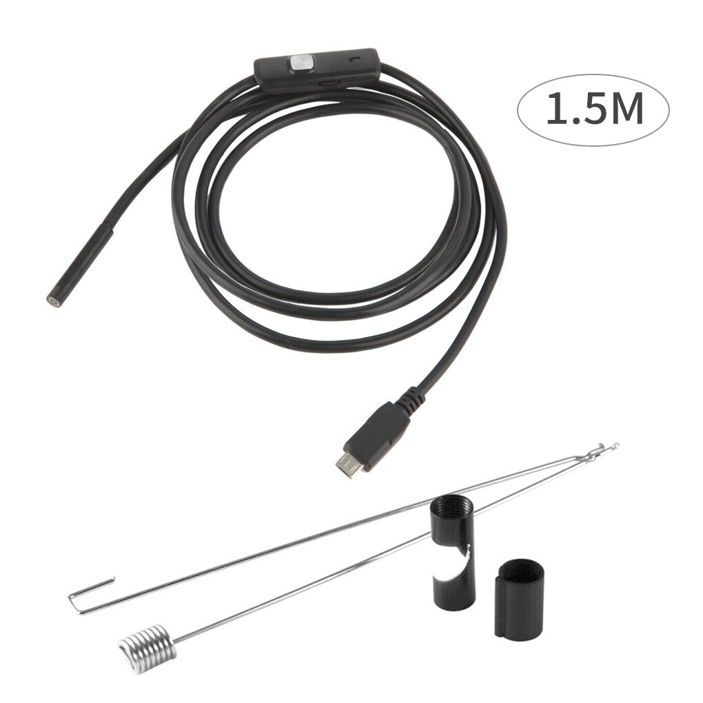 5.5mm Endoscope Camera Flexible IP67 Waterproof Micro USB Inspection Borescope Camera for Android PC Notebook 6LEDs Adjustable: 1.5m