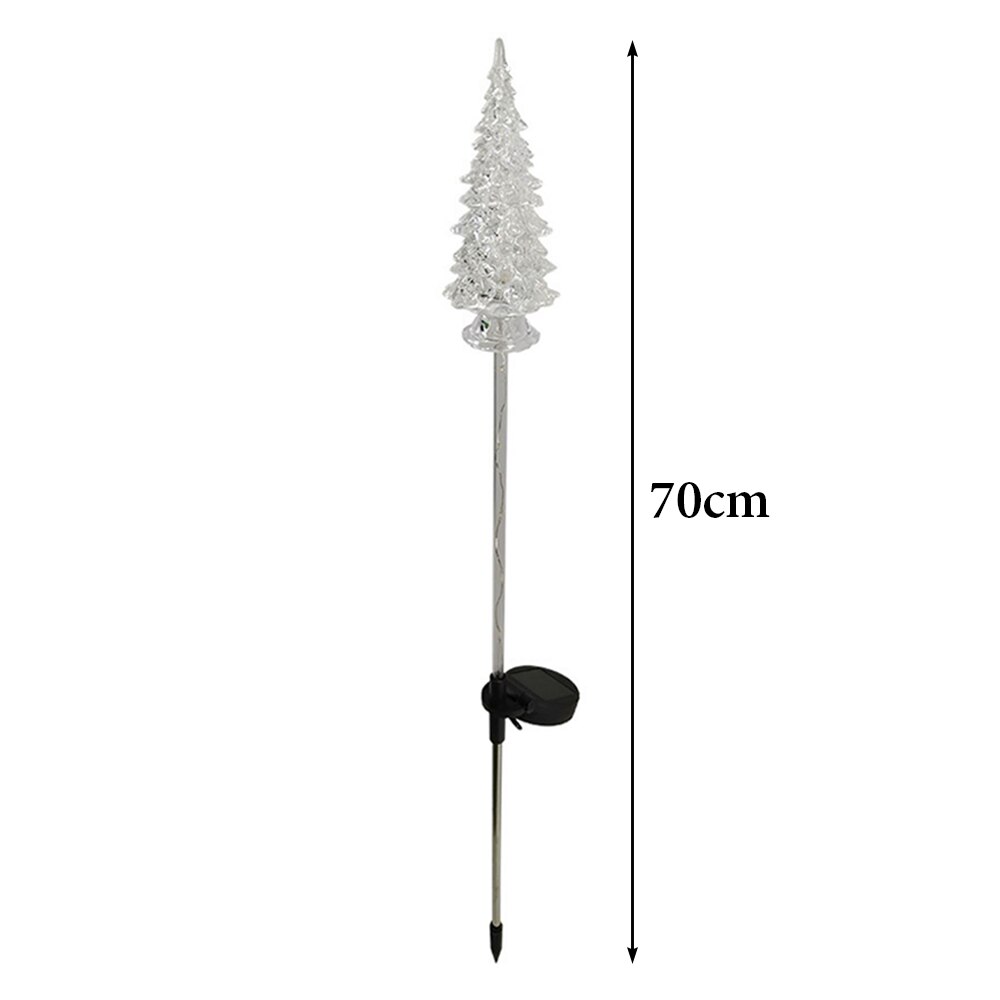 IP65 Waterproof Garden Solar Lights Crystal Christmas Tree Stake Light Color Changing Landscape Lighting LED Yard Lamp: 2PCS