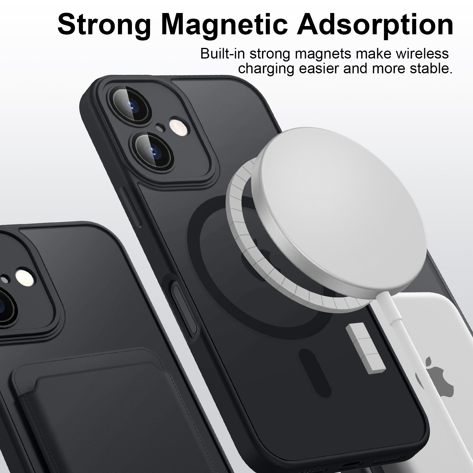 Luxuriöse magnetische matt durchscheinende Rügestochen stoßfeste Hülle für iPhone 11, 12, 13, 14, 15, 16, für Magsafe kabellos aufladen Startseite