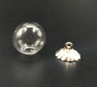 5 stk. 10mm mini runde kugleglaskugler med perler hættefund diy diakflaske hætteglas vedhæng halskæde glasdæksel dome tilbehør: Lille hætte