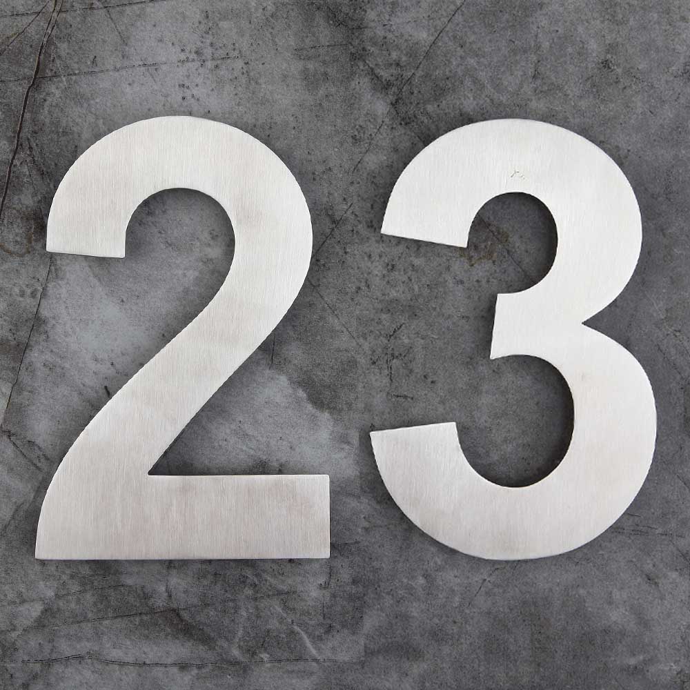 10 Inch Extra Large Floating House Numbers Door Sign Mounted, Stainless Steel 18-8 Brushed Nickel