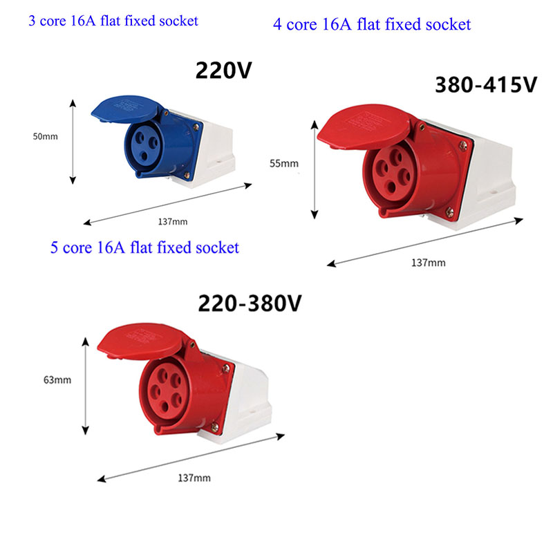 16A Lndustrial Plug Waterproof Explosion-proof Aviation Plug Docking Socket Connector Three-phase Electric 3-core 4-core 5-hole