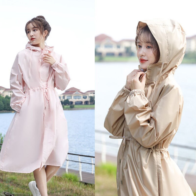 Women Waterproof Raincoat Hoodie Outdoor Running Tourist Raincoat Rain Gear Rain Protection Chubasquero Mujer Women Coat