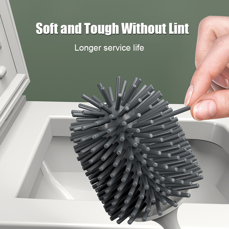 Oneup cabeça de borracha quadro escova de limpeza de toalete para banheiro fixado na parede do assoalho doméstico limpo acessórios do banheiro escova de toalete