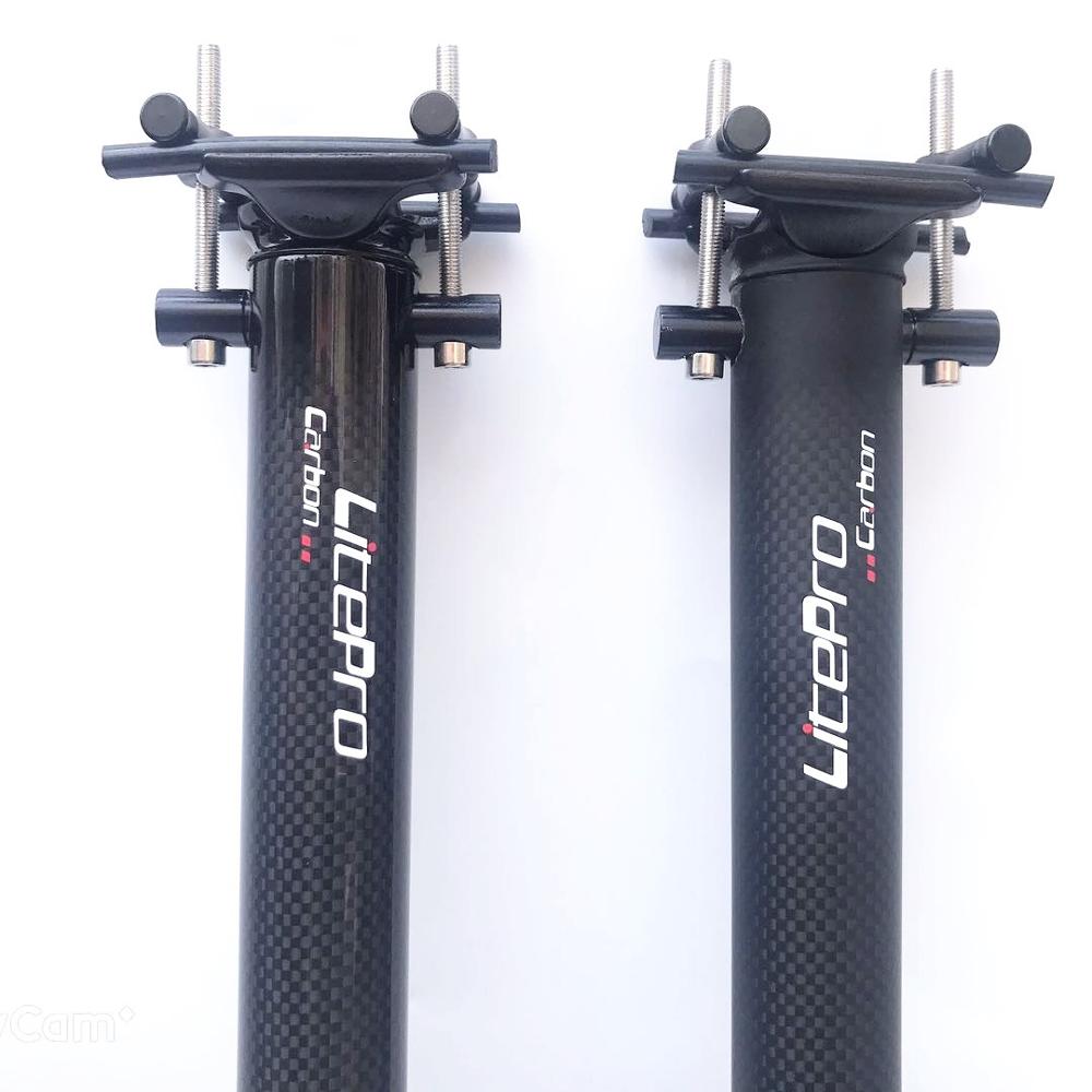 LITEPRO Carbon Fiber Seat Post 33.9mm * 580mm 412 Folding Bike Seat Tube Carbon Fiber Ultralight Seat Rod