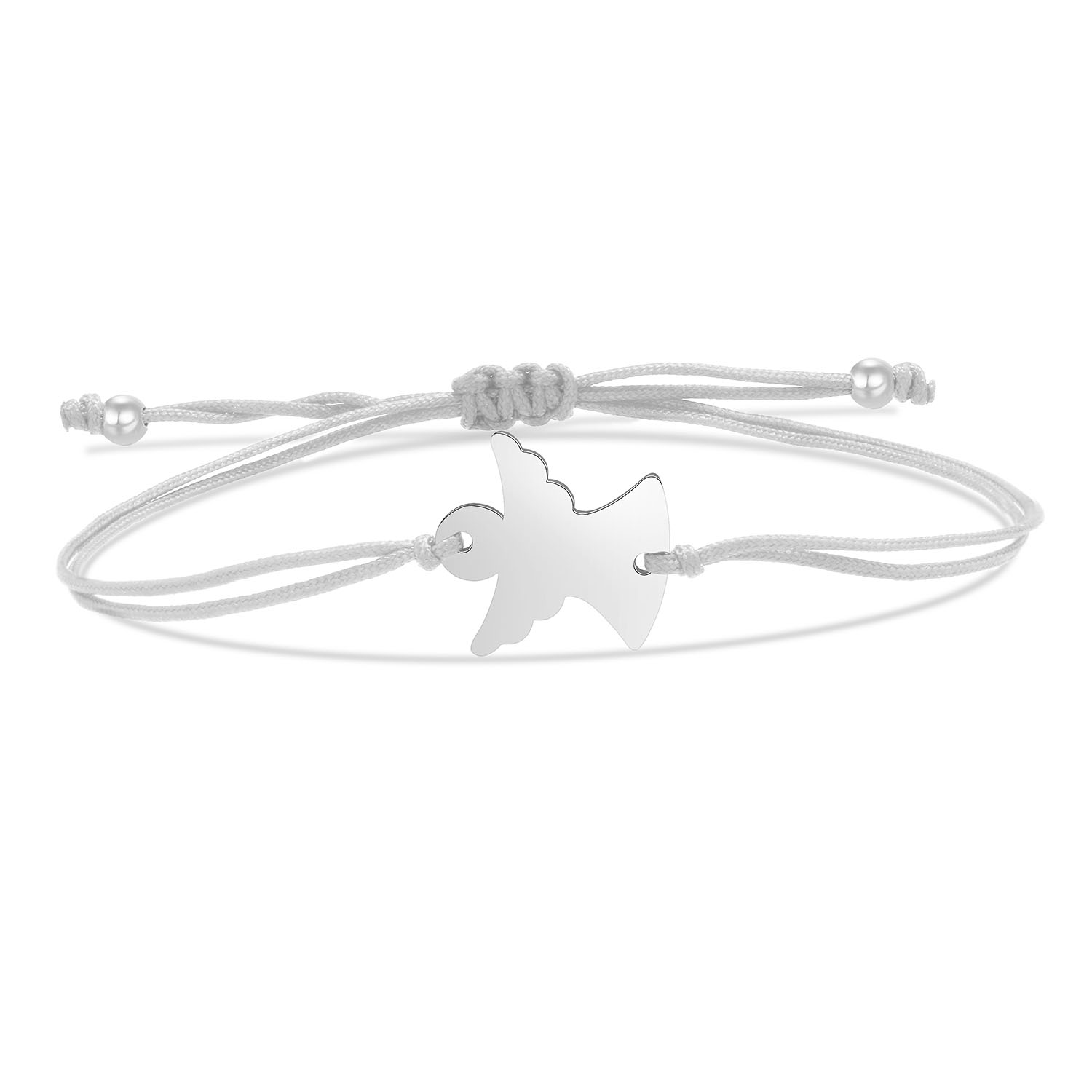 Vergulde Rvs Goede Glad Gepolijst Angel Charm Armband Vrouwen Eenvoudige Rode Draad Handgemaakte Verstelbare Sieraden: Black Zinc Plated