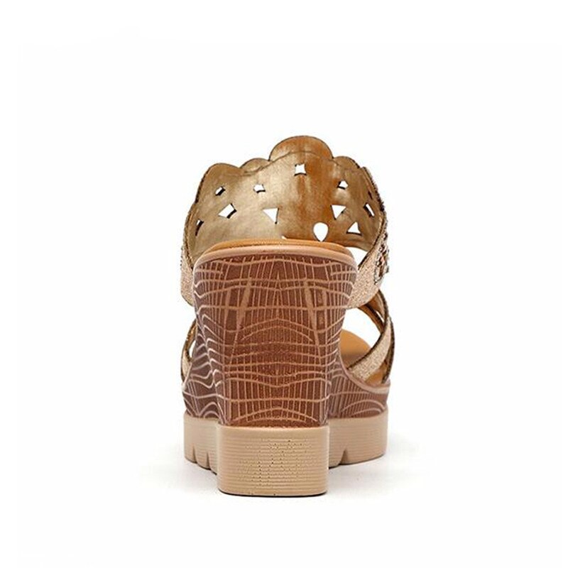 Stor størrelse sandal rutsjebaner rhinsten kvinder sommer klipklapper sandaler dame hjemmesko wedge kvinder sko kvinder sko  a2-79