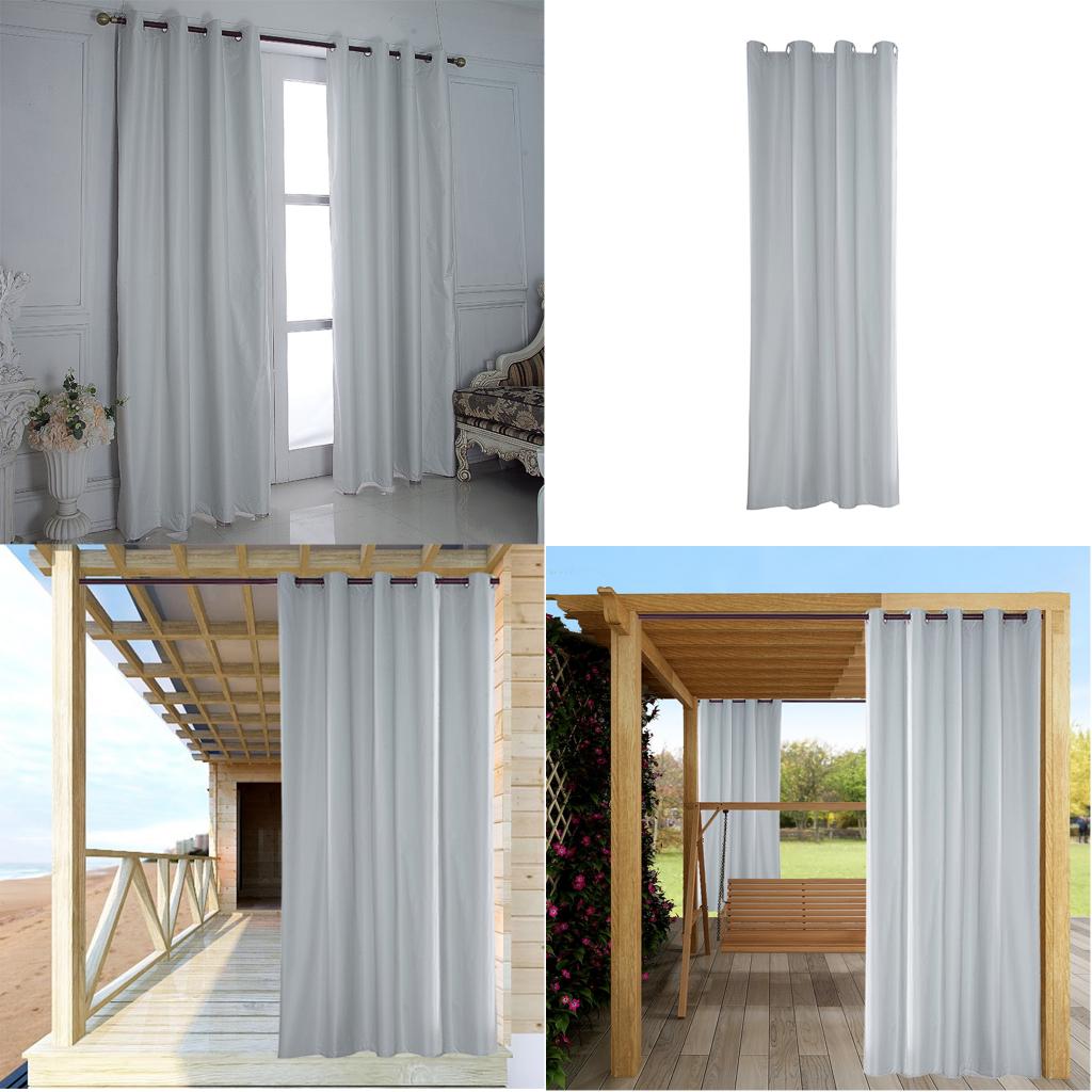 Solid Waterproof Window Blackout Curtain Outdoor/Indoor Panel Patio Blackout Drape UV Privacy For Kitchen Bedroom Living Room