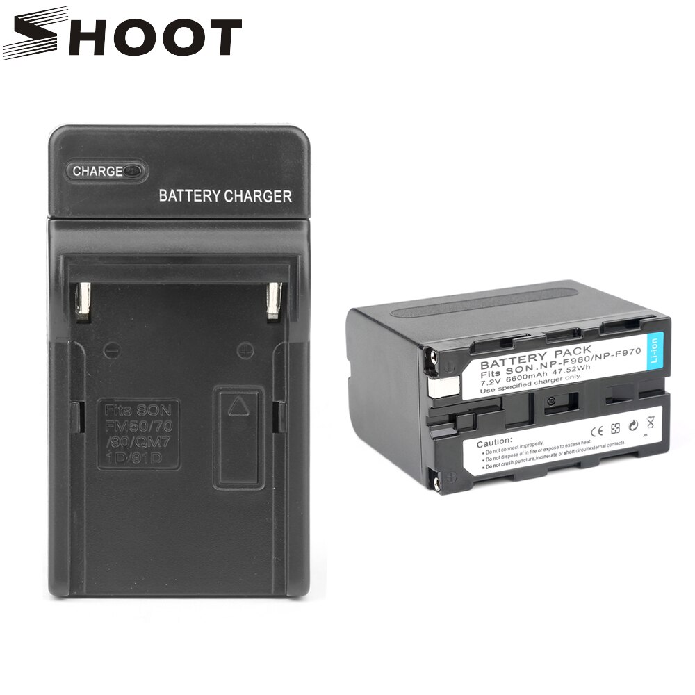 SCHIETEN NP-F960 NP-F970 NPF 960 970 950 NPF960 NPF970 Batterij + Wall Charger voor Sony PLM-100 CCD-TRV35 MVC-FD91 MC1500C L10