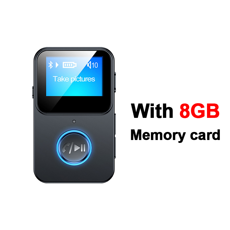 Mini MP3 Player Bluetooth 5.0 Student Sports Walkman Music player 8GB 16GB 32GB Clip TF Card AUX 3.5mm earphone Type-c: With 8gb SD card