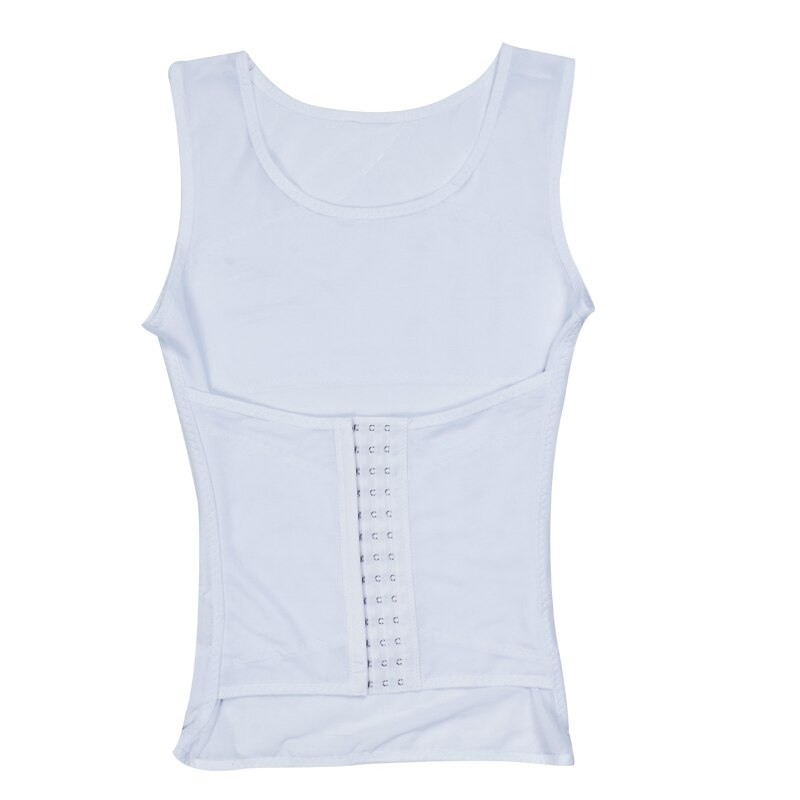 Men's Slimming Shaper Posture Vest Male Belly Abdomen for Corrector Compression Body Building Fat Burn Chest Tummy Shirt Corset: White / XXL