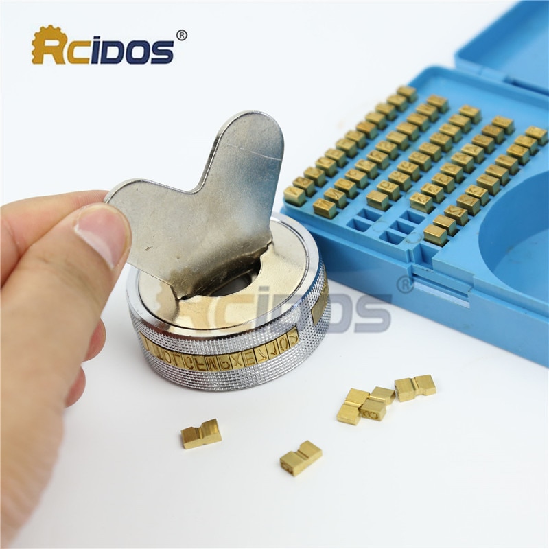 RCIDOS Convex/Concave 3x5x9mm brass letters kit for FR-900/FR-770 Continous band sealing machine character wheel box