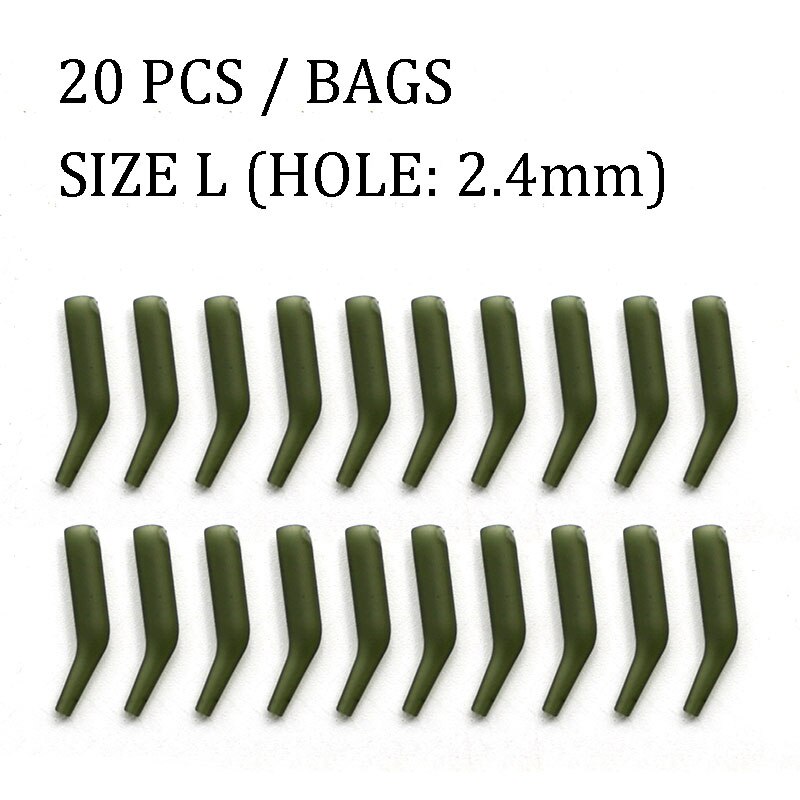 20pcs Carp Fishing Accessories Terminal Anti Tangle Sleeves For Carp Fishing Hook Line Aligner Carp Feeder Hair Rigs Fish Tackle: Size L - 21mm