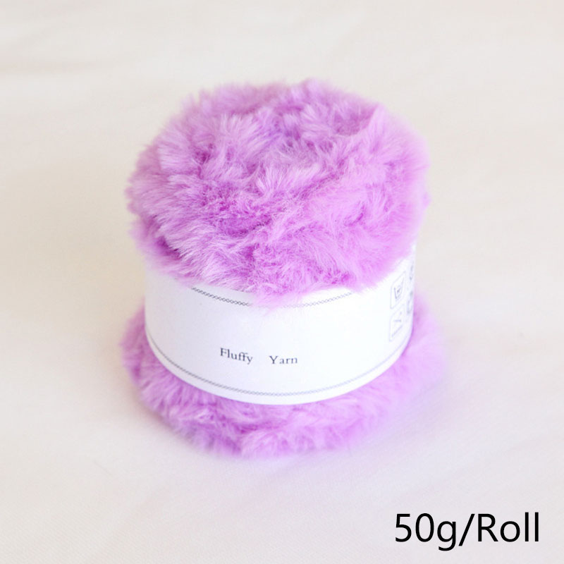 50g/Rolle Plüsch Kunst pelz flauschiges Garn Häk elgarn zum Stricken von Strickjacke Schal Pullover Schal Hands trick garn Näh zubehör: Rot