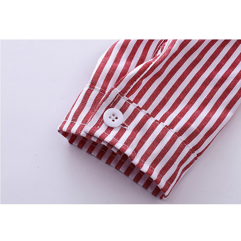 Kids Blouses For Girls Spring Teenage Girl Blouse Long Sleeve Striped Turn-down Collar School Uniform Children Clothing