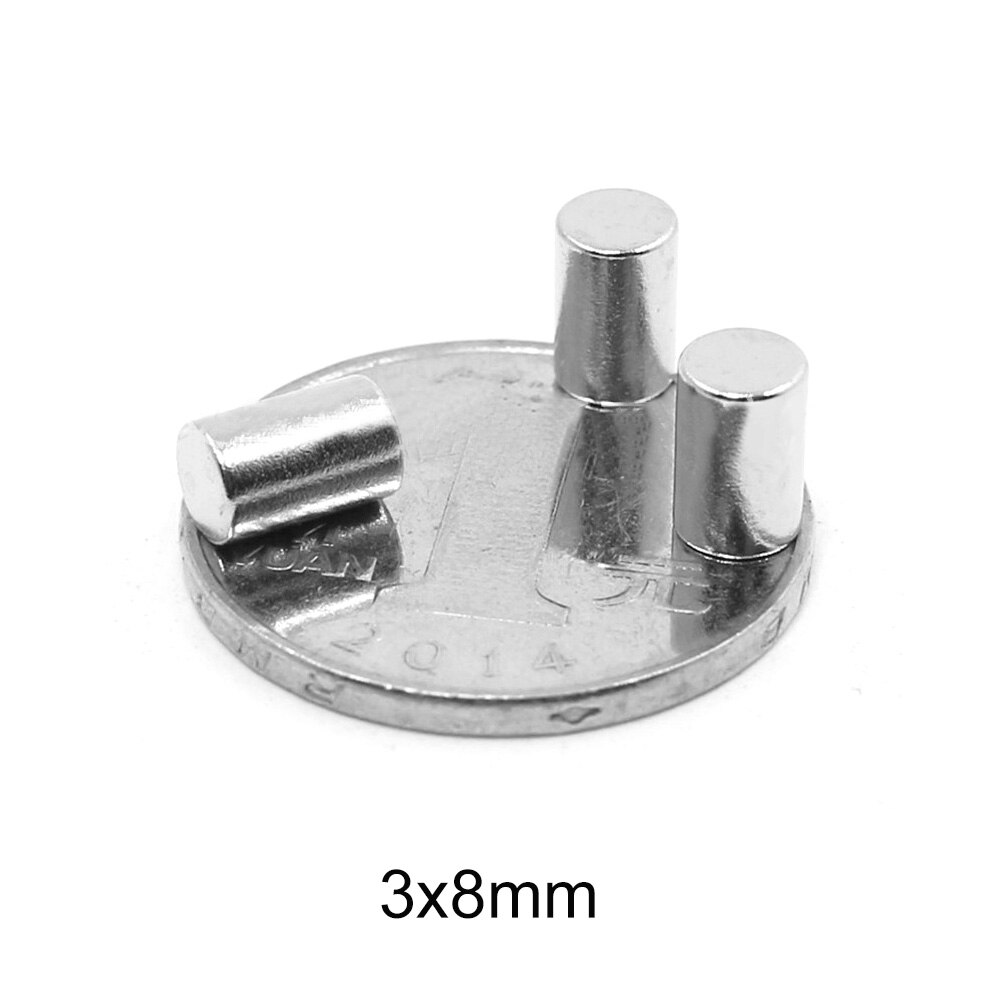 50 ~ 2000 Stuks 3X8 Mm Zoeken Kleine Disc Magneet 3mmX8mm Bulk Kleine Ronde Magneten 3X8mm Neodymium Ronde N35 Sterke Magneten 3*8 Mm