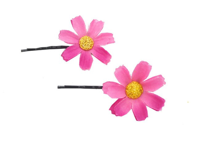 Fresh White Daisy Hair Pins Artificial Fabric Flowers Clips for Women Accessories Bride Jewelry Bridal Head Piece Party Headwear: Pink DFA208