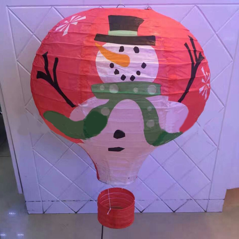 1pc jultomtar älg luftballong 12 tums papperslykta lampskärm takljus jul jul inredning fest dekoration: 1pc snögubbe